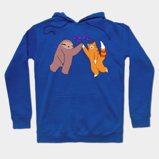 High Five Sloth and Cat Hoodie